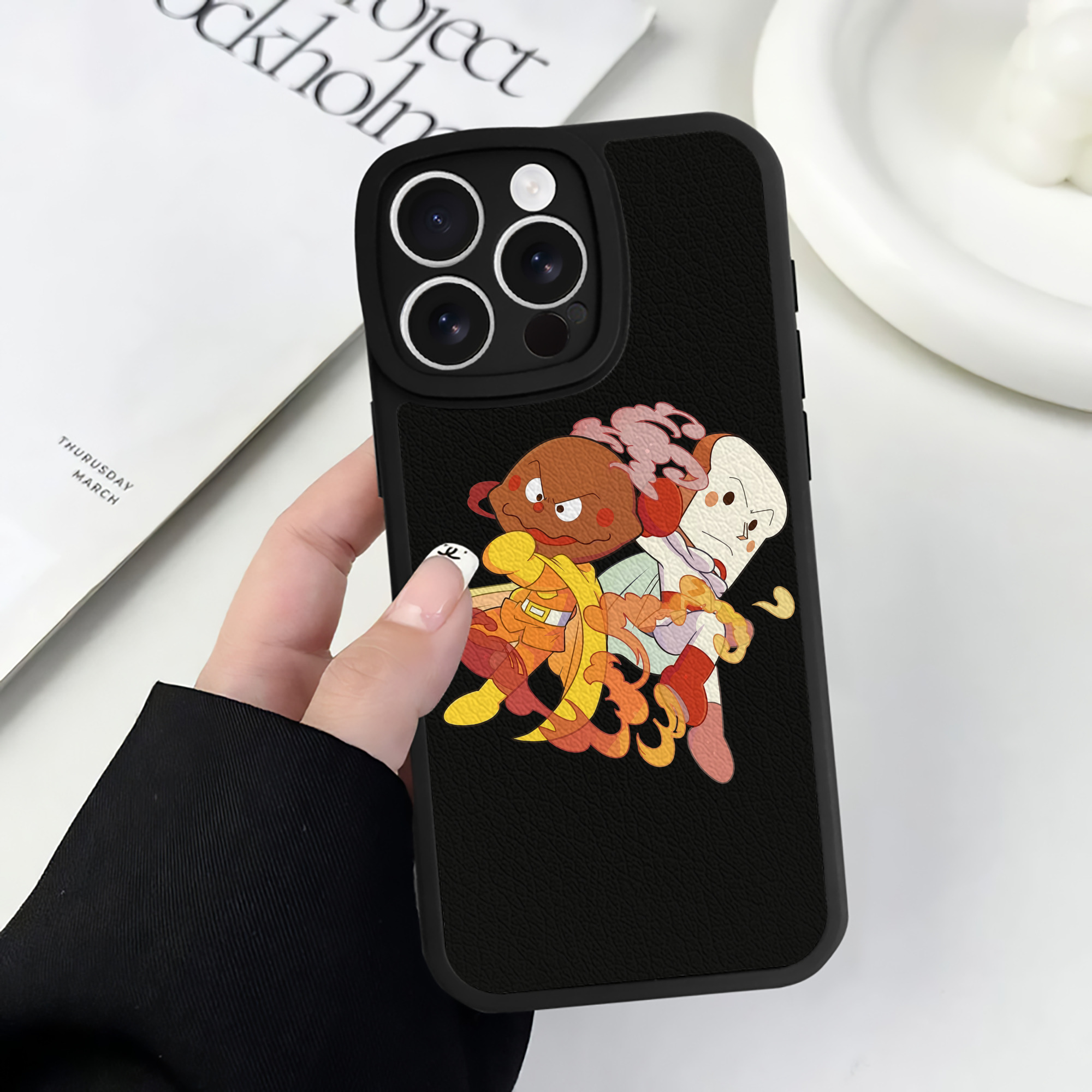 （画像用） アンパンマン Anpanman 【iPhone 16シリーズ対応】シリコンスマホケース（レザー調） 材質：シリコン